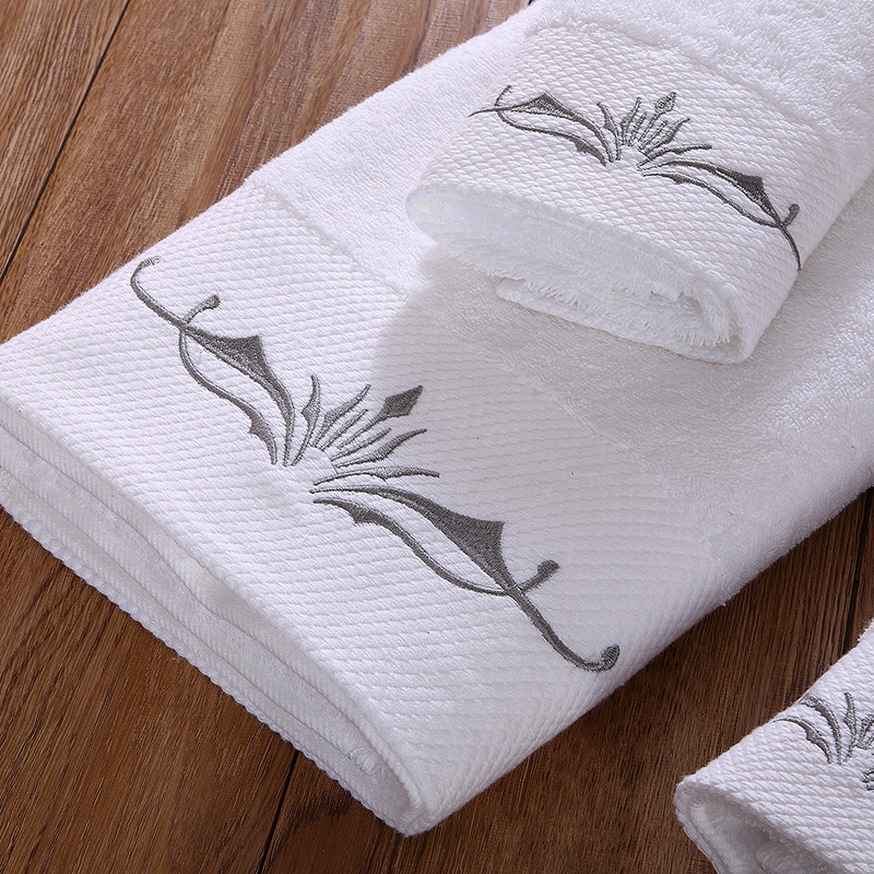 100% Cotton Embroidery Dobby Gift Face Terry Towel for Hotel