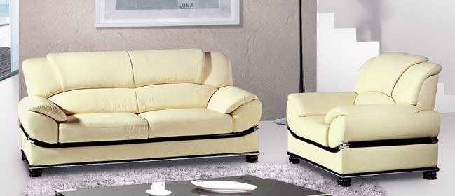 Living Room Genuine Leather Sofa (1+2+3) for Small Household Furniture