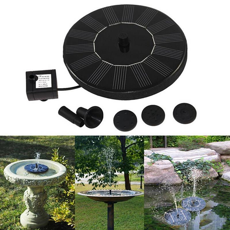 New Arrival Solar Powered Spray Heads Pump Water Garden Fountain Pond Kit for Waterfalls Water Display