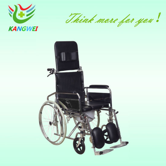 Tilted Hospital Wheel Chair with Toliet Mat Reclining (SLV-D4033)