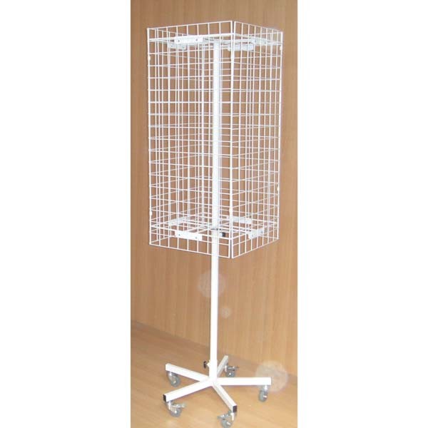 Height Adjustable Floor Revolving Wire Mesh Display Stand (PHY265)