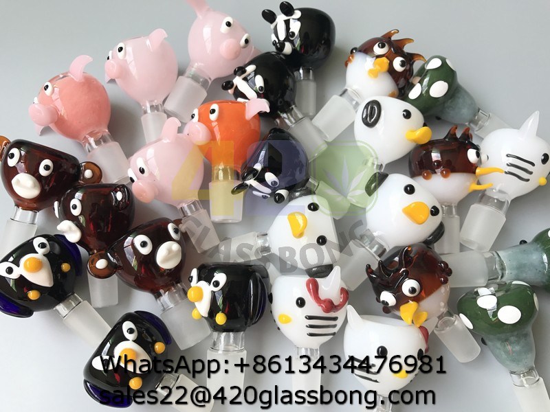 High-End Animal Cartoon Glass Bowls Adapter for Smoking Water Pipes