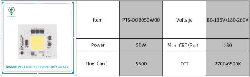 AC COB Dob 10W 20W 30W 40W 50W 60W 70W 80W 90W 150W 120V/ 230V/ 110V/220V for Street Light Downlight