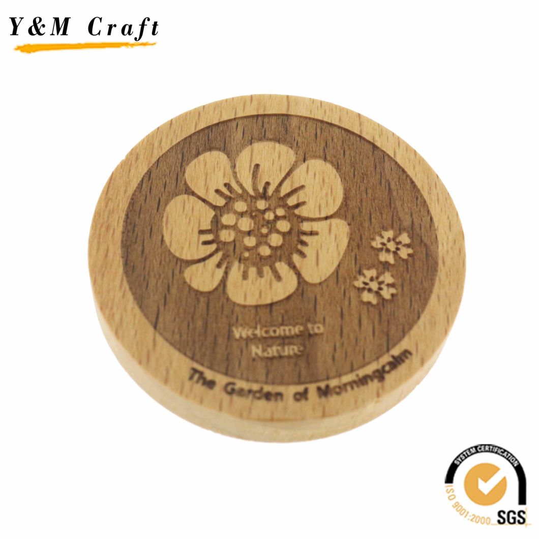 Customized Round Shape Wooden Magnet (Q09735)