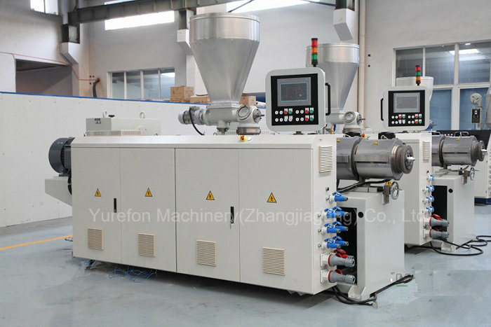 Plastic PVC Drainage Water Sewage Conduit Pipe Conical Twin Screw Extruder Extrusion Making Machine