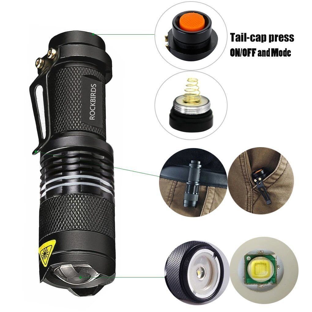 High Power Portable Aluminum Waterproof Zoom T6 10W LED 18650 Tactical Flashlight