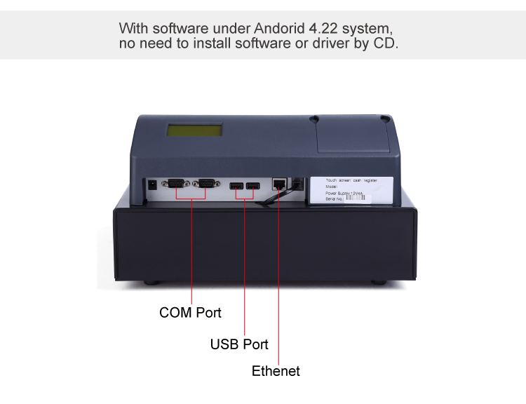 Electronic Cash Register with Software Under Android 4.4.4 System with Thermal Printer and Cash Drawer