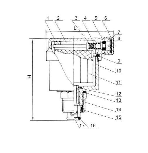 Brass Automatical Air Vent for Copper Pipe