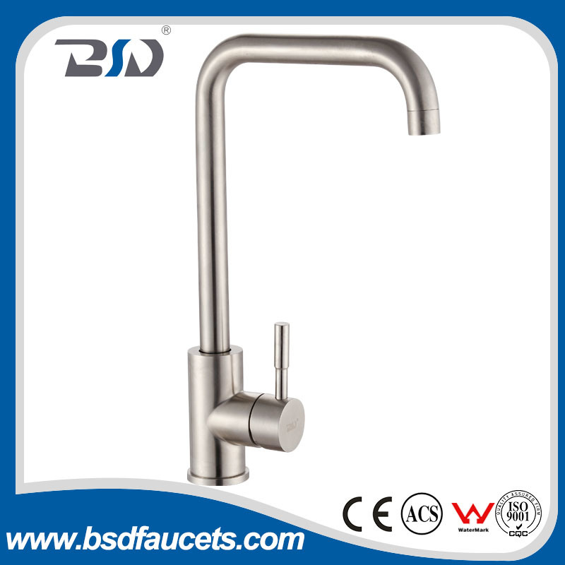 SUS304 Stainless Steel Lead-Free Kitchen Faucet Mixer Tap Satin Nickel