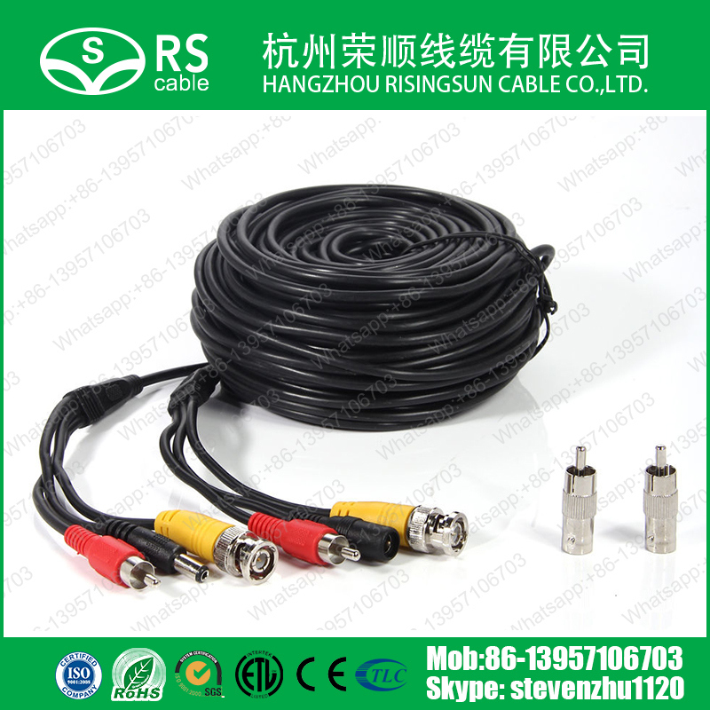 Rg59+2 Core Vpa50m CCTV Pre-Made Cable for Power, Audio, Video
