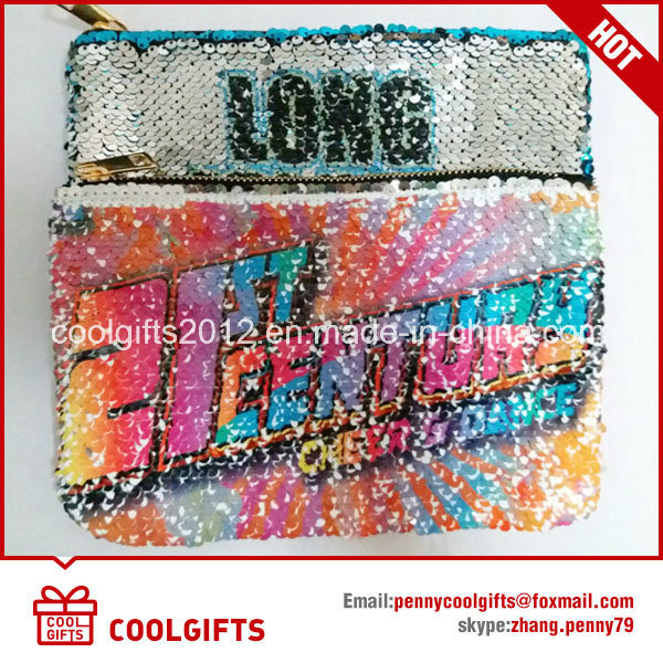 2018 New fashion Mini Two-Tone Sequin Clutch Cosmetic Bag