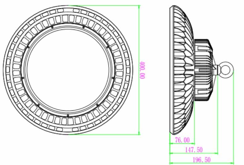 200W Industry Warehouse Light Fittings LED High Bay Light