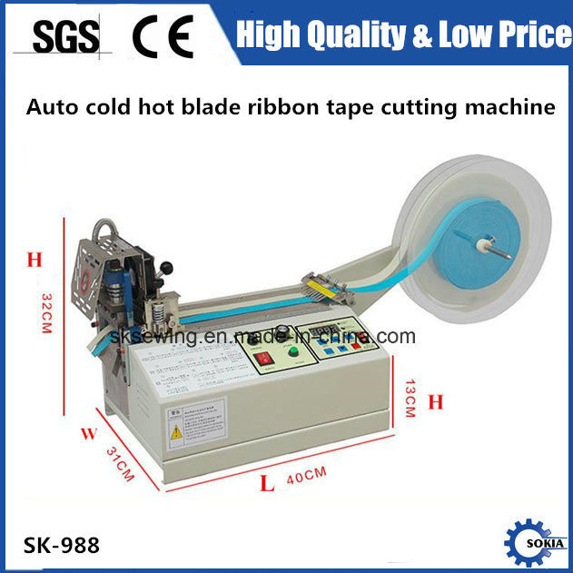 Automatic Ribbon Webbing Velcro Hot Knife Strap Cutting Machine