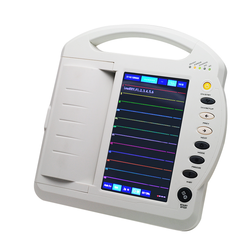 New 12 Lead Resting 12 Channel 10 Inch Touch Screen Digital Electrocardiograph ECG Machine EKG Machine Ce ISO Approved-Candice