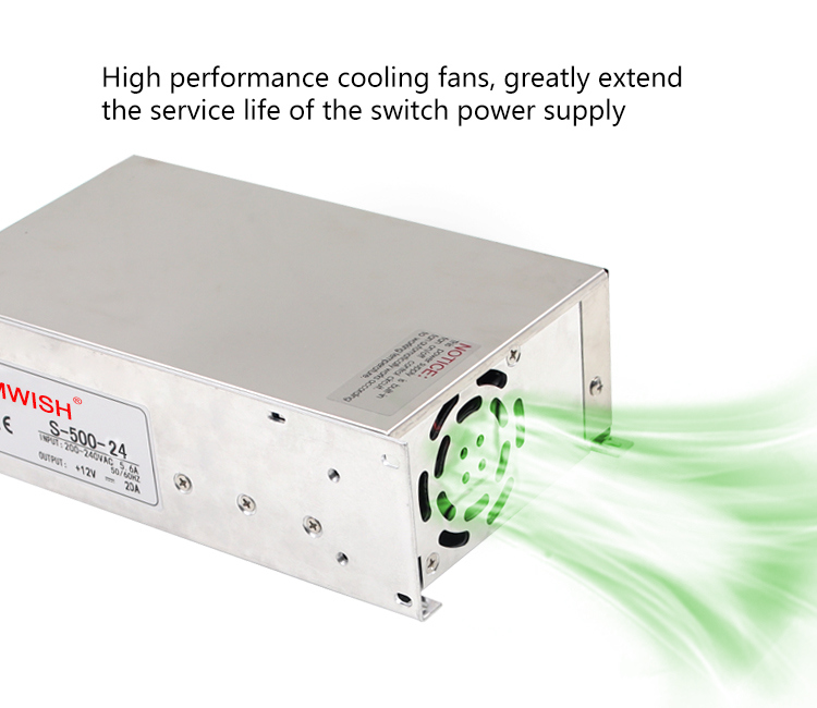 Aluminium Constant Current Waterproof 500W 15V 32A Switching Power Supply Ce RoHS