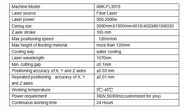 3015 Fiber Metal Laser Cutting Machine with Cover Exchange Working Table