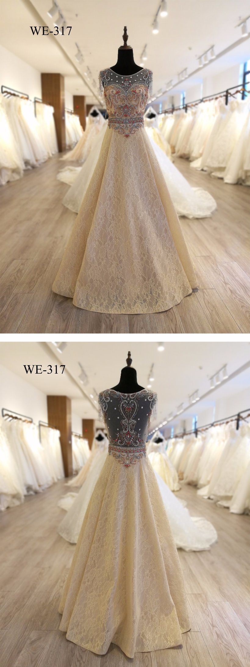 2018 Lace A-Line Prom Evening Cocktail Bridal Wedding Dresses