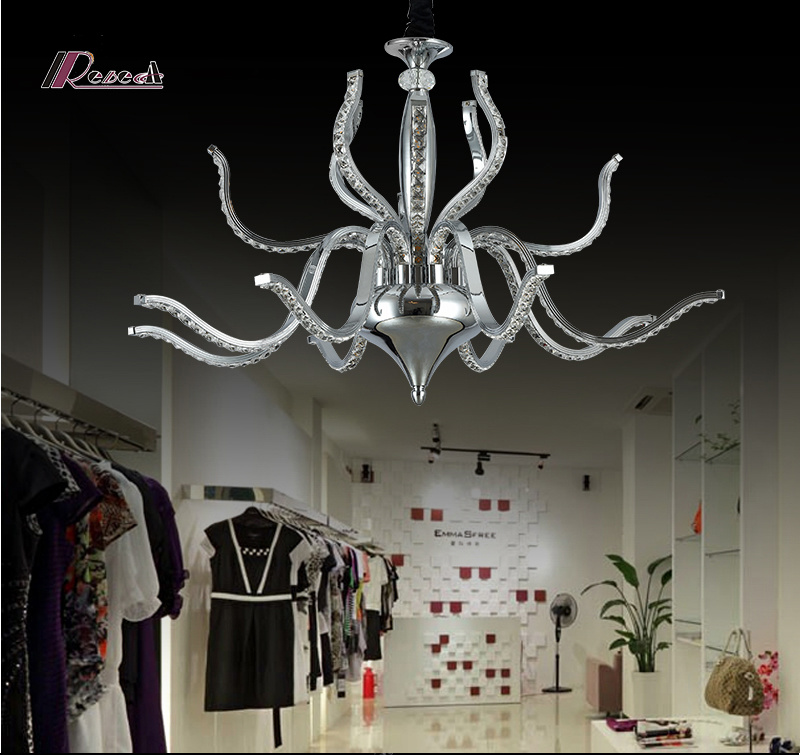 Modern Crystal Chandelier Light with Stainless Steel Ceiling Lamp