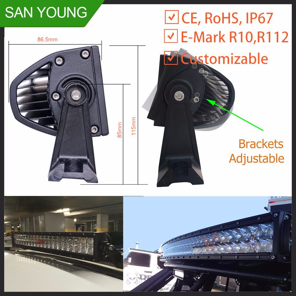 San Young 20 Inch CREE Curved LED Light Bar for Trucks and 4X4 Automobile Offroad Driving