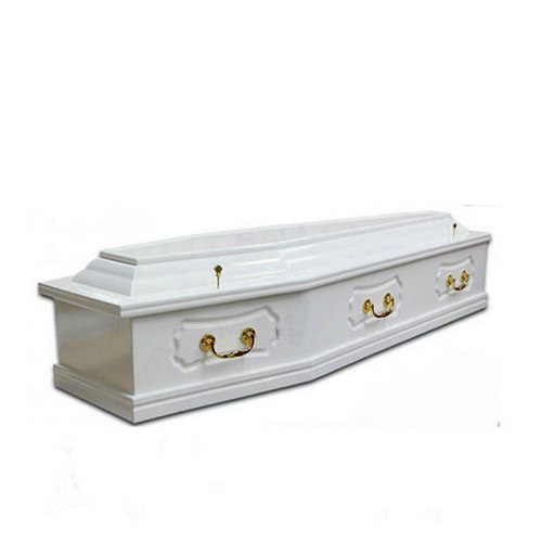 European Style Casket Wooden Coffin with White Color Td--E30