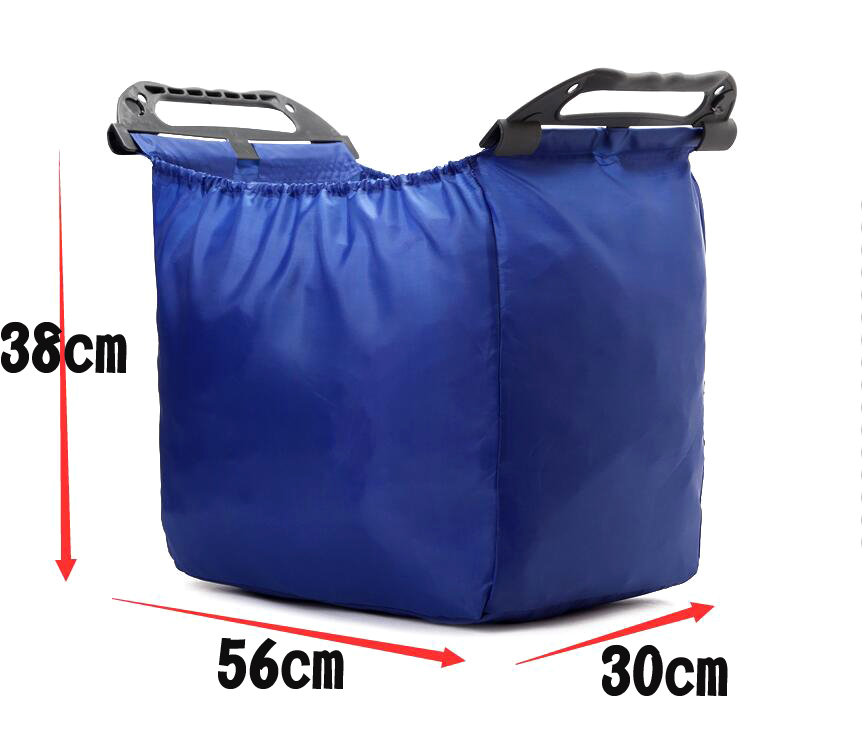 Cart Folding Shopping Bag Supermarket Trolley Shopping Bag Inside with Insulation Bag Super Large Capacity