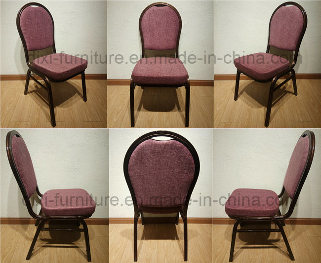 Hot Sale Fashionable Stackable Round Back Metal Cheap Banquet Chair for Restaurant