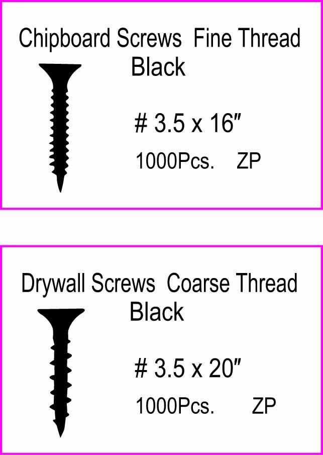 C1022 Drywall Screw Bugle Head Balck Phosphated/Chipboard Screws