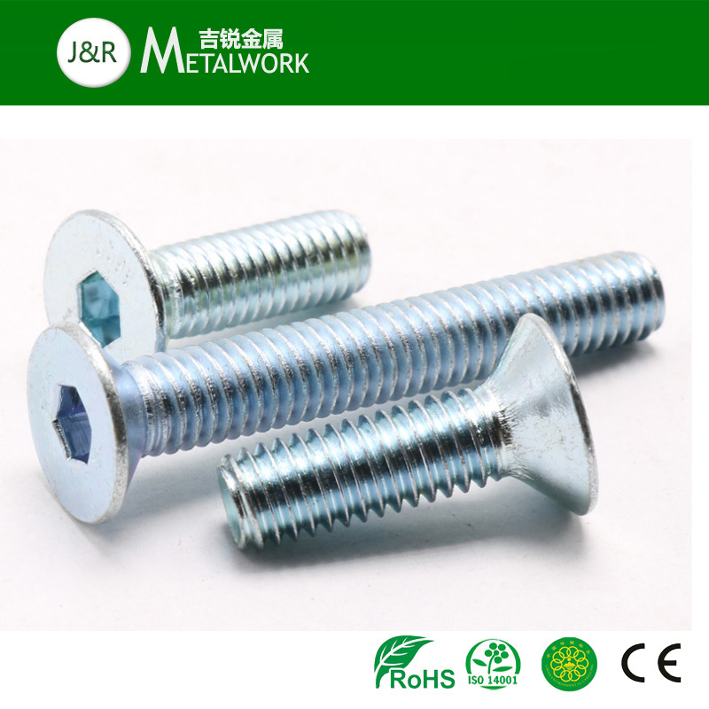 M10 Grade10.9 Galvanized Hex Socket Flat Head Screw (DIN7991)