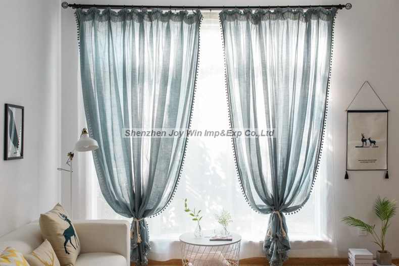 Hot Selling Cotton Linen Curtain Window Screening for Living Room