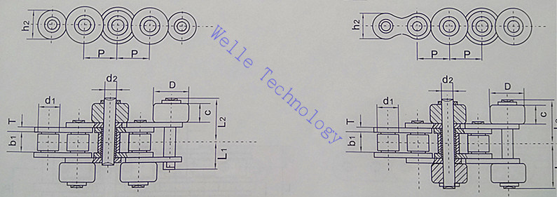 Standard & Nonstandard Side Roller Conveyor Chains, DIN ISO ANSI