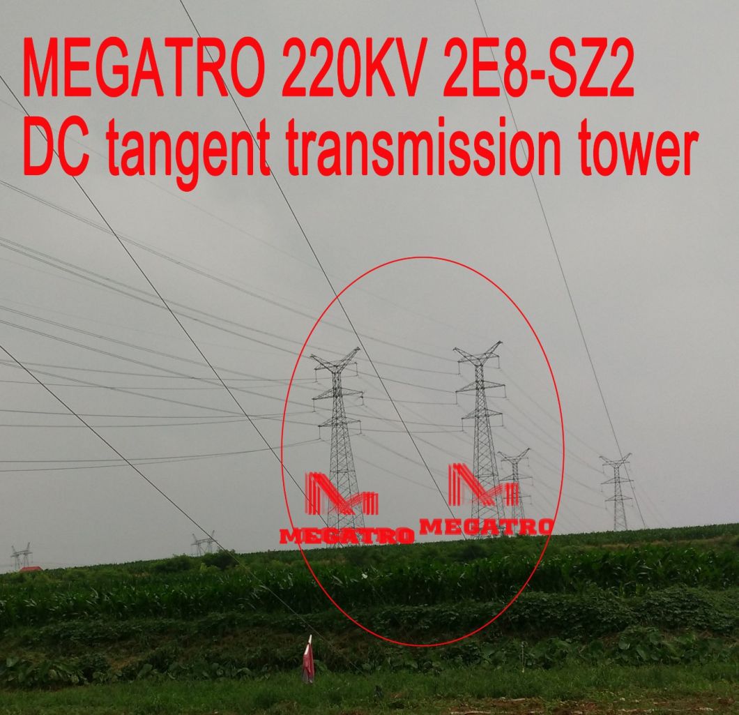 Megatro 220kv 2e8-Sz2 DC Tangent Transmission Tower