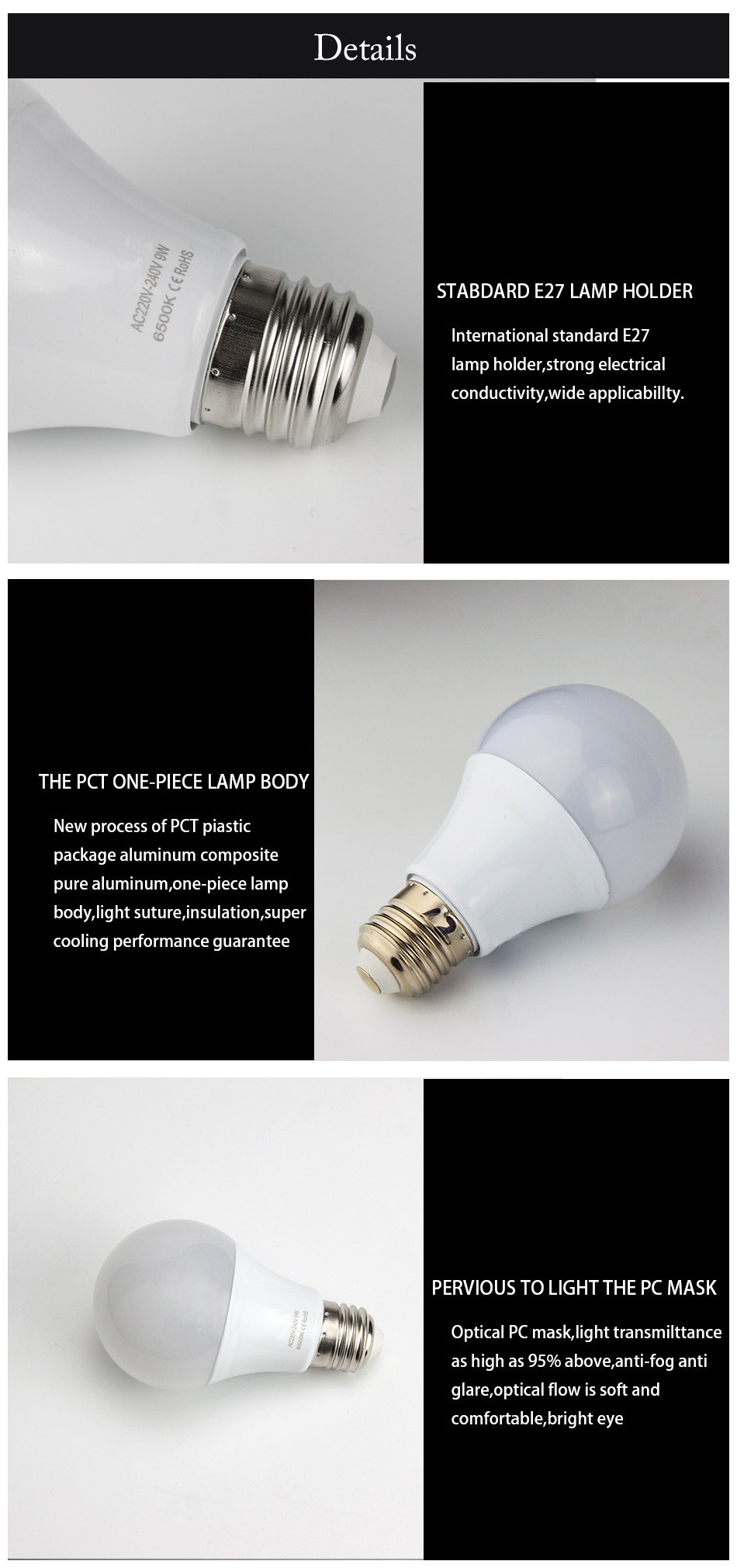 9W Daily Life LED Bulb Spotlight LED Light Bulb for Home