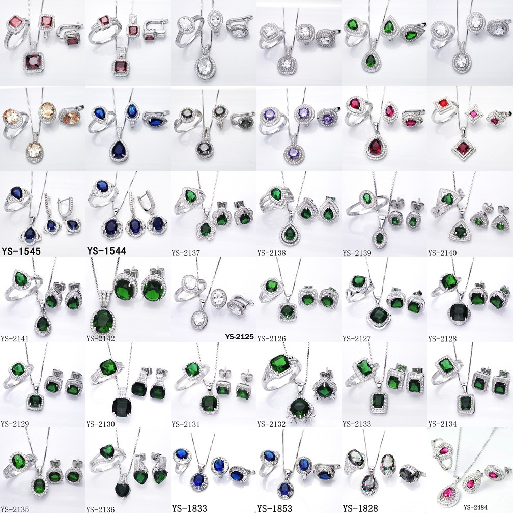 Sterling Silver Amethyst Zircon Jewelry Set Dangle Earrings