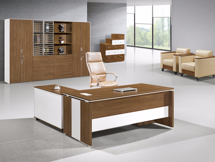 Oppein Melamine Simple Design Wood Boss Office Computer Table