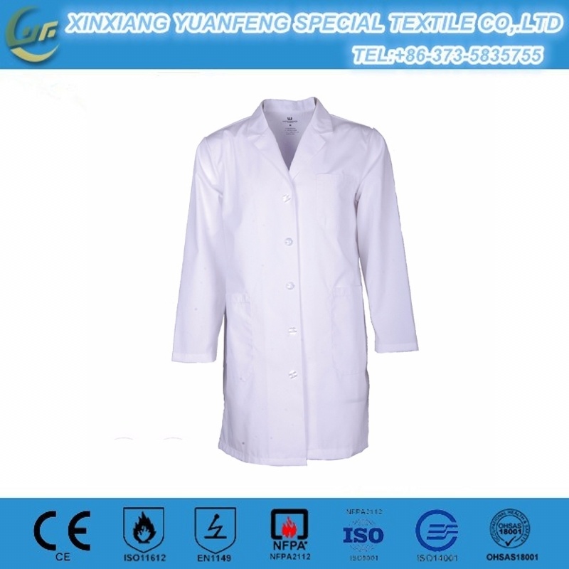 Long Sleeve 100% Cotton Doctor Uniforms White Lab Coat