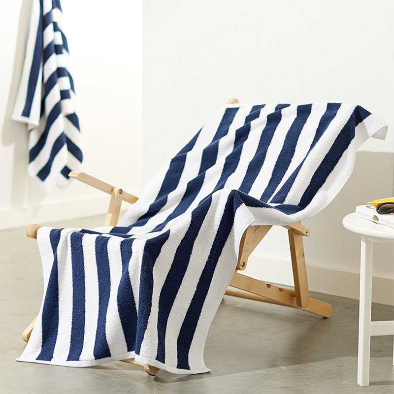 100% High Quality Cotton Stripe Pool Towel for Beach