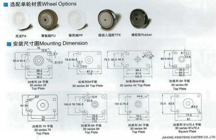 Stainless Steel Series - TPR Caster