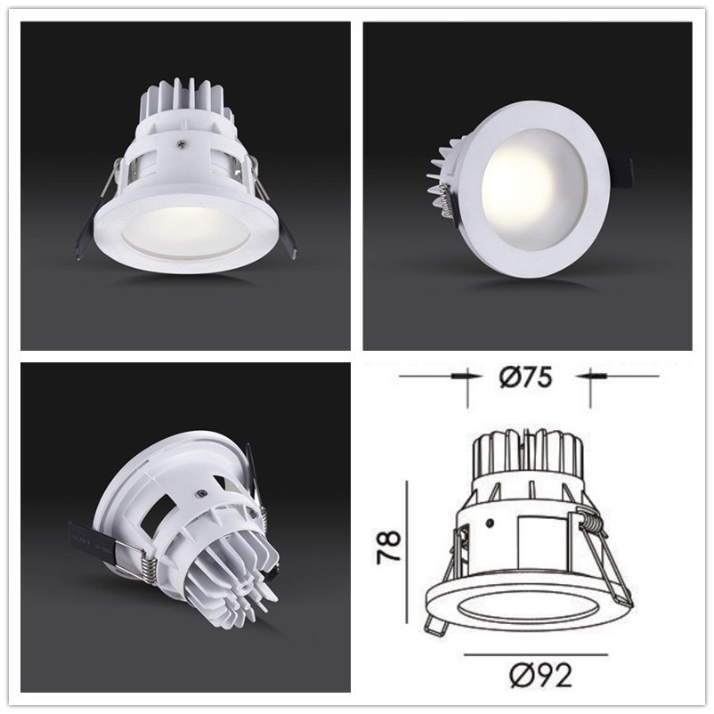 10W COB LED Downlight with a Frosted Glass for Bathroom.