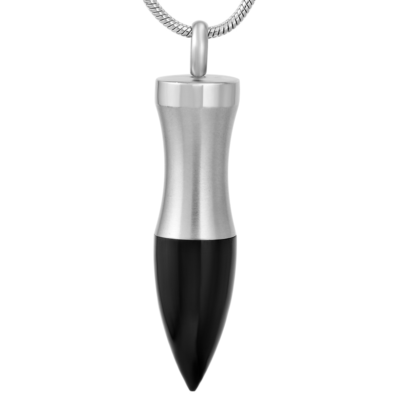 Engravable Human/Pet Memorial Bullet Ash Urn Necklace for Keepsake