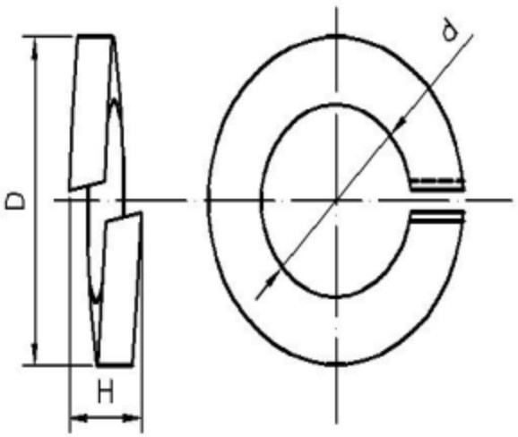 Spring Washers Spring Lock Washers DIN127b Carbon Steel