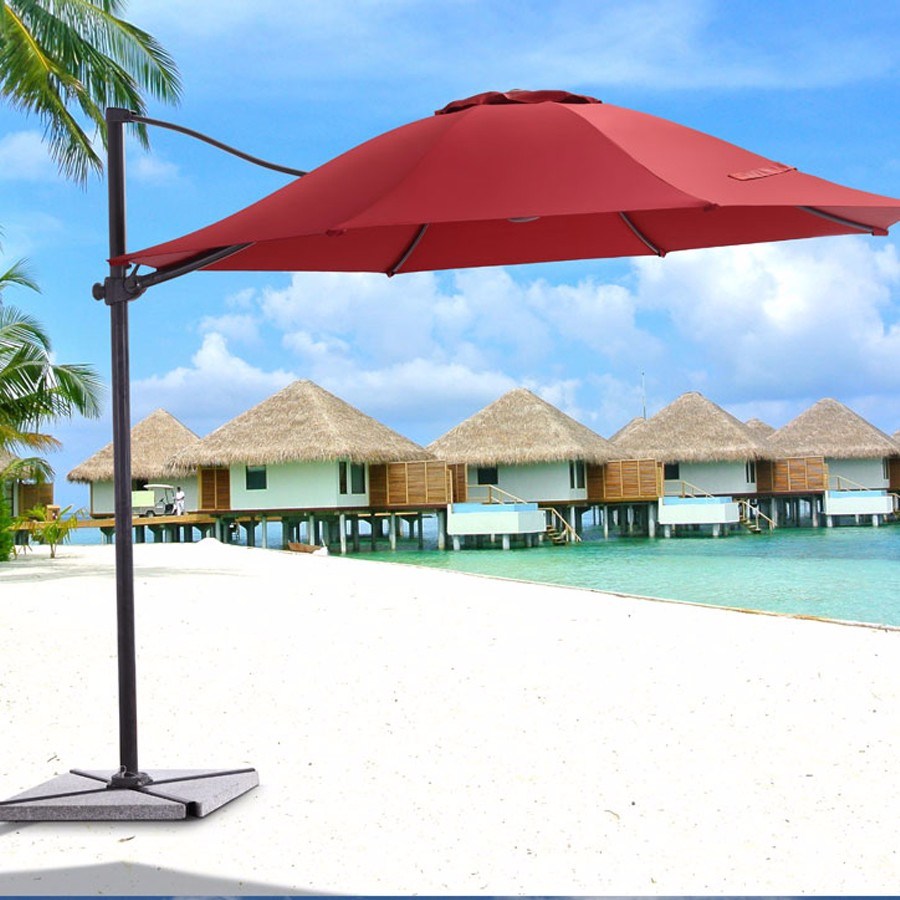 Foldable Hanging Sun Parasol Aluminium Beach Outdoor Umbrella