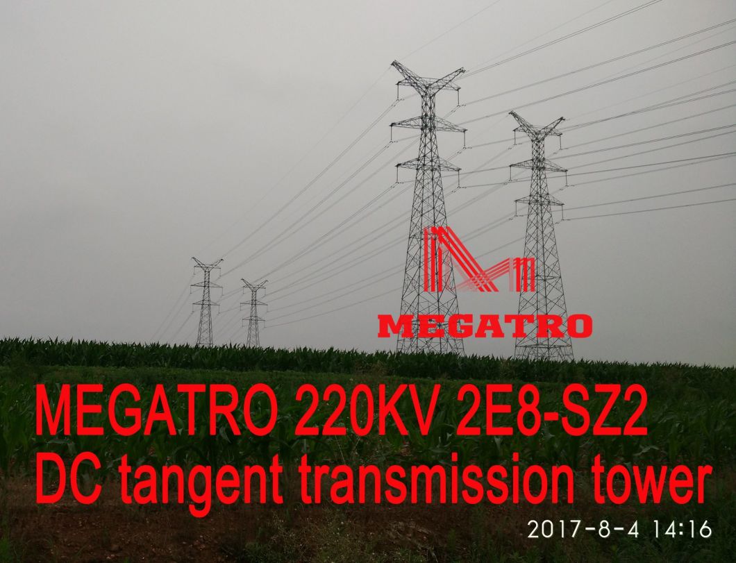 Megatro 220kv 2e8-Sz2 DC Tangent Transmission Tower