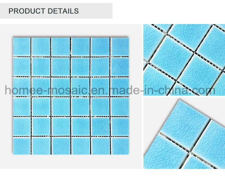 Blue Color Ice Crackle Pattern Swimming Pool Mosaic Tile