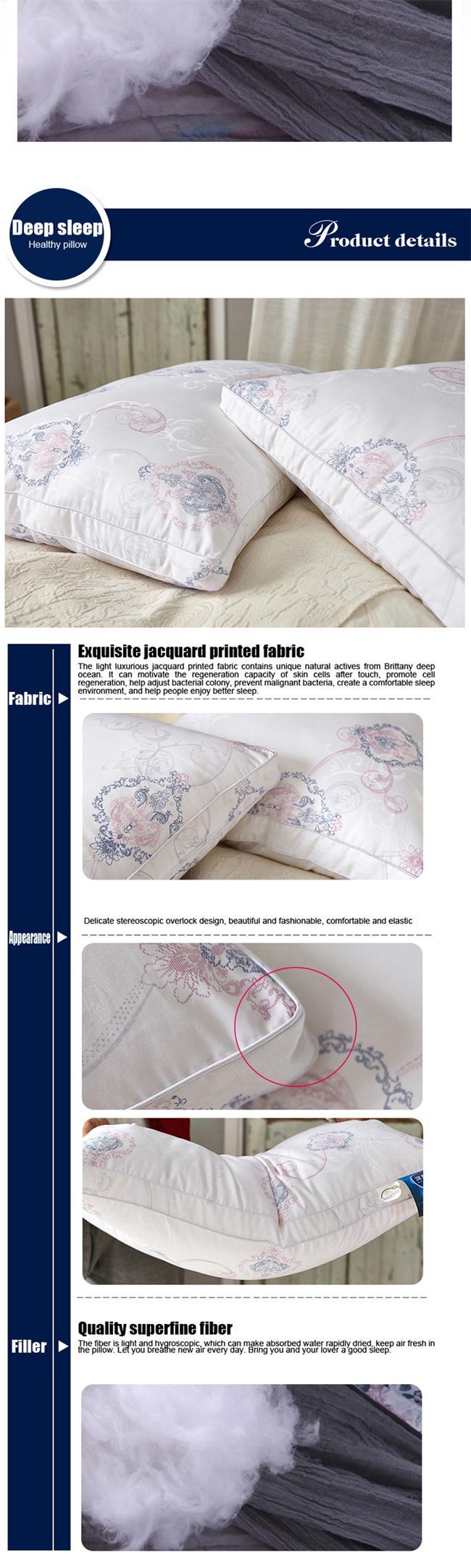 Five Star Hotel Professional Pillow Supplier 100%Cotton Fabric Microfiber Filling Cheap Pillow