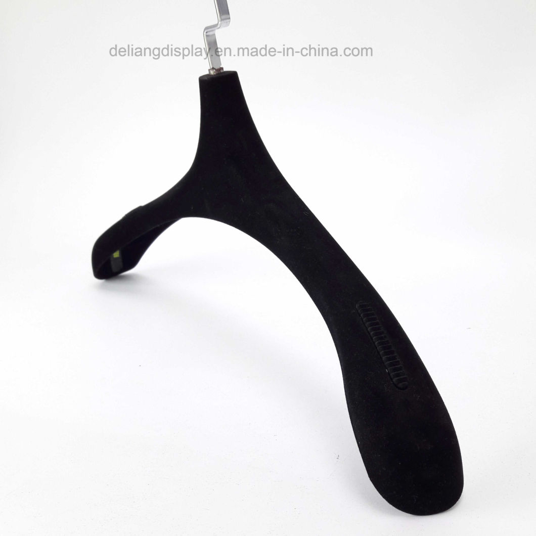 High Quality Arc Shape Plastic Velvet Suit Hanger on Sale