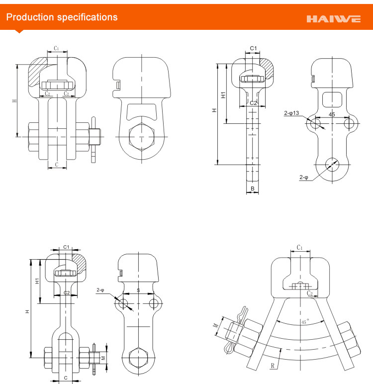 Malleable Iron Socket Clevis Eyes for Power Transmission Fittings