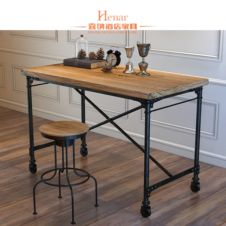 Black Metal Frame Vintage High Bar Table for Dining Room