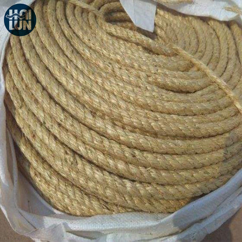 Factory Wholesale Twist 3/4 Strand Natura Manila/Sisal Jute Rope for Marine