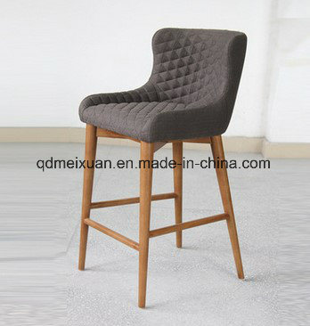 Nordic Contracted Solid Wood Bar Chair, Wrought Iron Bar Chair Milk Tea Shop, The Cafe Leisure Tall Foot Chair Restoring Ancient Ways (M-X3332)