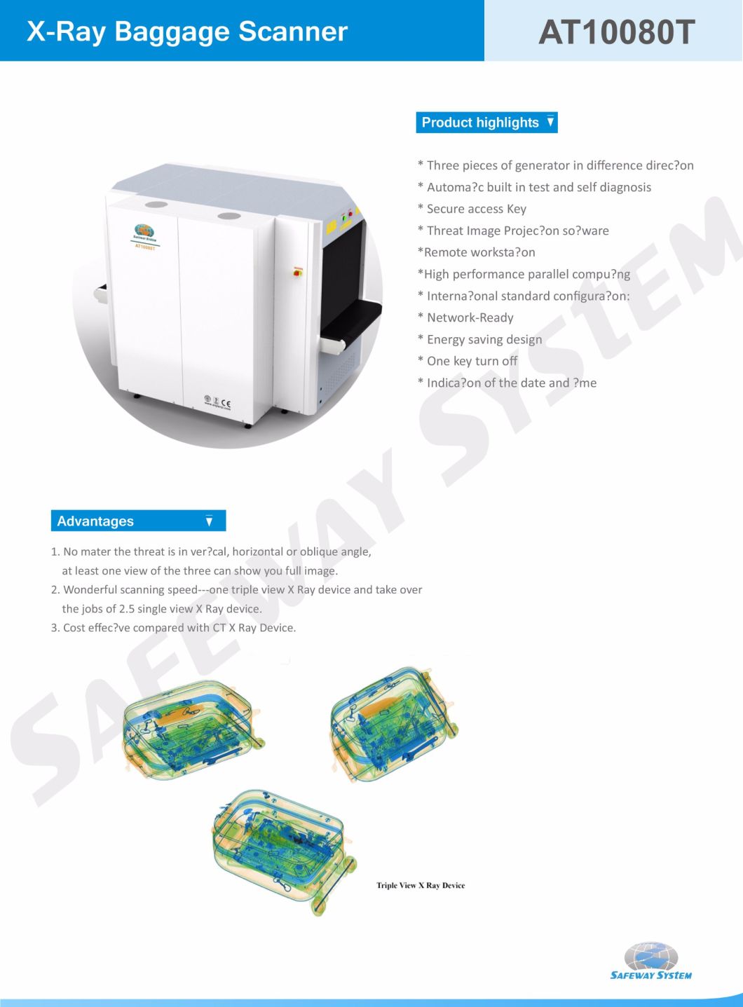 Big Size Baggage, Luggage, Cargo X-ray Security Checking Equipment Scanner 3D